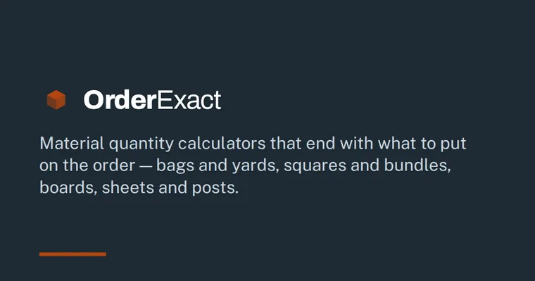 OrderExact: material quantity calculators